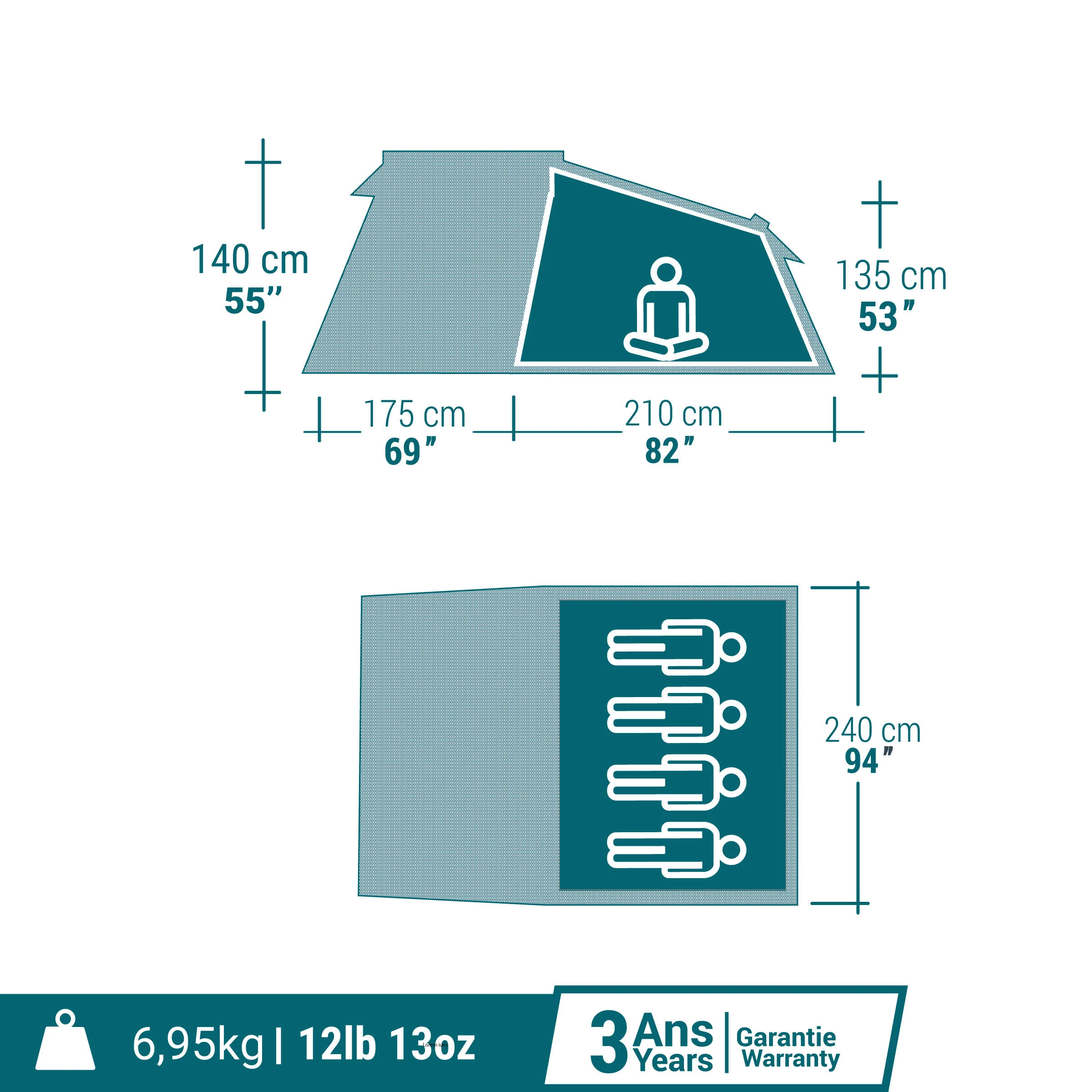 Quechua 4 Man Tent 4 Quechua 4 Man Tent - Image 2