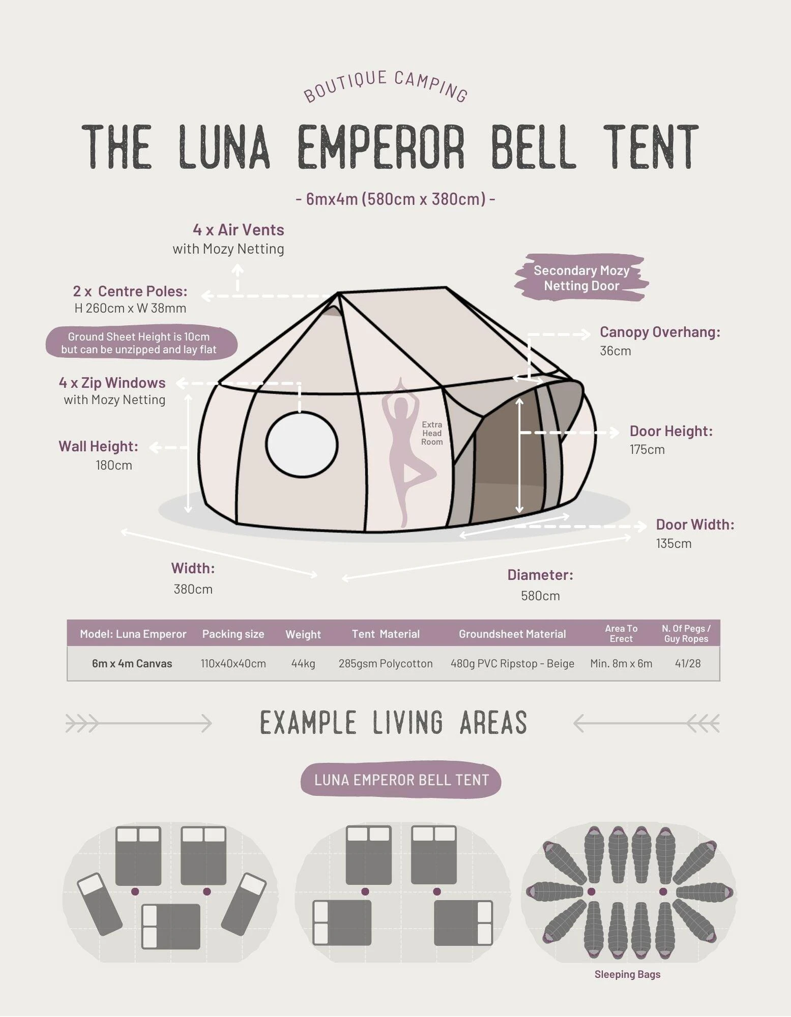 Boutique Camping Luna Emperor Bell Tent 7 Boutique Camping Luna Emperor Bell Tent - Image 5