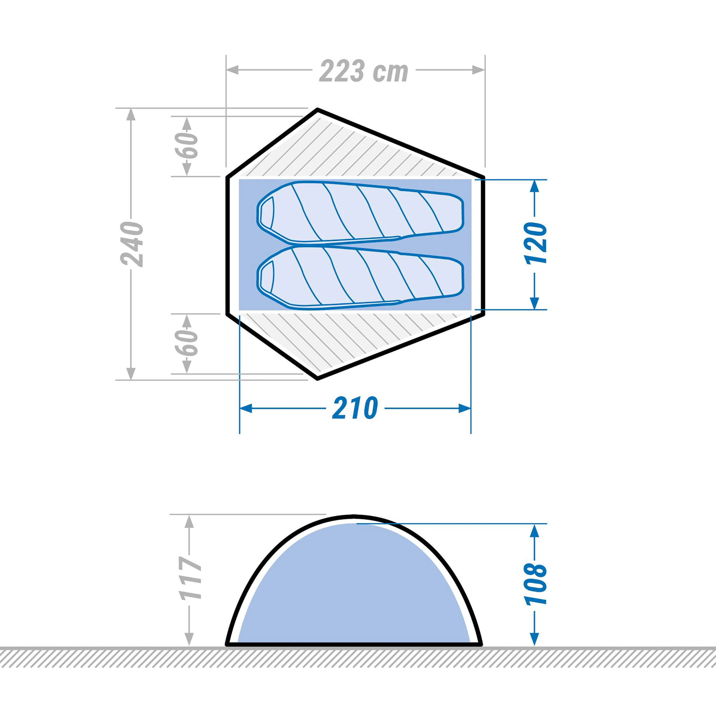 Forclaz 2 Man Trekking Dome Tent - MT500 6 Forclaz 2 Man Trekking Dome Tent - MT500 - Image 4