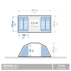 Quechua 4 Man Blackout Tent With Poles - Arpenaz 4.2 F&B 26 Quechua 4 Man Blackout Tent With Poles - Arpenaz 4.2 F&B -Quechua Shop kde6e6c781c7bb70dac0eeeba1a5ae92a