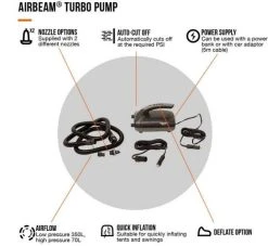 Vango Airbeam Turbo Pump - Powered Via 12V DC Car Supply -Quechua Shop ke0bb534e814b80abd1e92b7141443164
