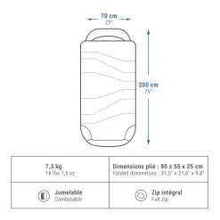 Quechua 2-IN-1 COTTON SLEEPING BAG FOR CAMPING -Quechua Shop ke22be6a10178b470b510950823ec03a4