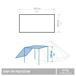 Quechua CAMPING TARP - TEPEE POLYCOTTON - 6 PERSON -Quechua Shop ke30b7f3a23affb145c4ab3ef67f6c363