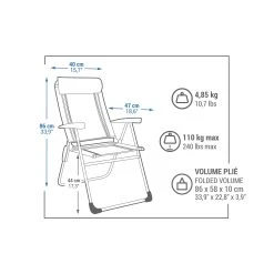 Quechua Folding Reclining Camping Chair -Quechua Shop keb54f1215aaa33ebab78f4eb1125c0b7